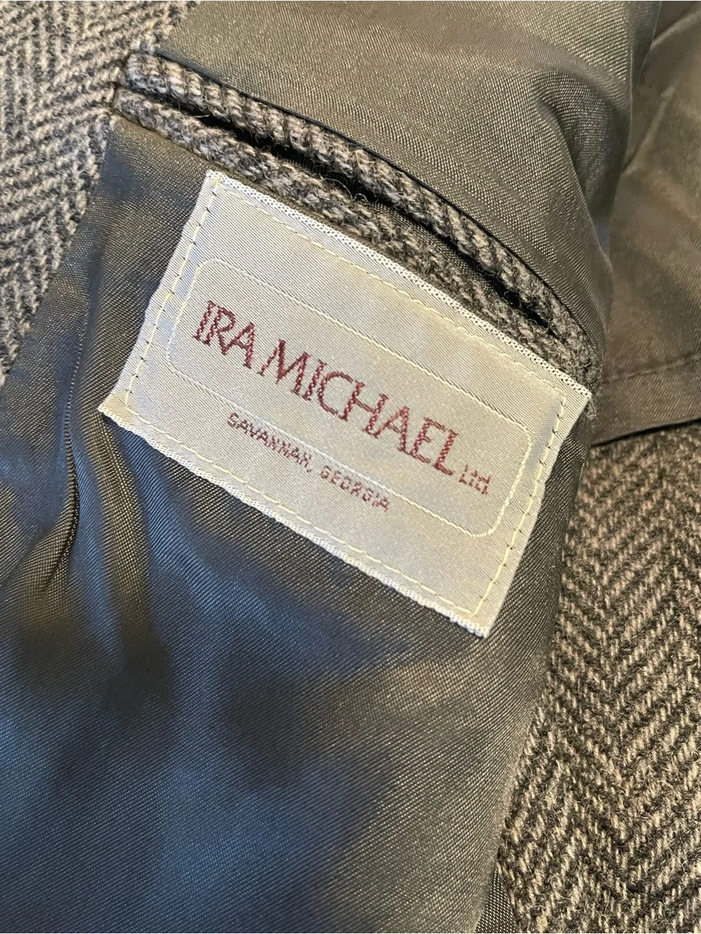 Ira Michael Jacket Blazer Sports Coat Tweed 40R Wool Made In USA Gray Classic